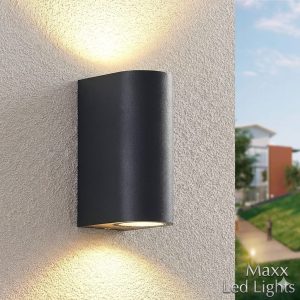 Up down LED wall lights outdoor black design